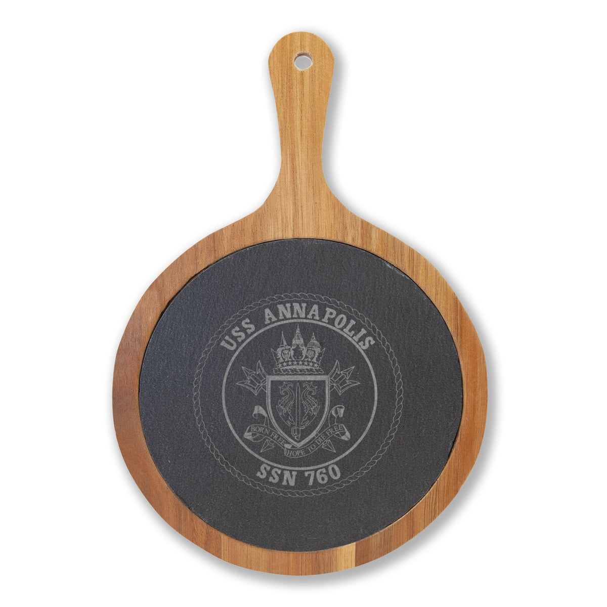 Engraved Acacia Charcuterie Board with Slate Insert & Cheese Tools