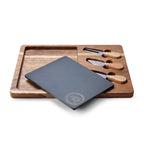 Engraved Acacia Charcuterie Board with Slate Insert & Cheese Tools