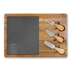 Engraved Acacia Charcuterie Board with Slate Insert & Cheese Tools