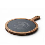 Engraved Acacia Charcuterie Board with Slate Insert & Cheese Tools