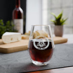Engraved USS Annapolis Stemless Wine Glass – 11.5 oz