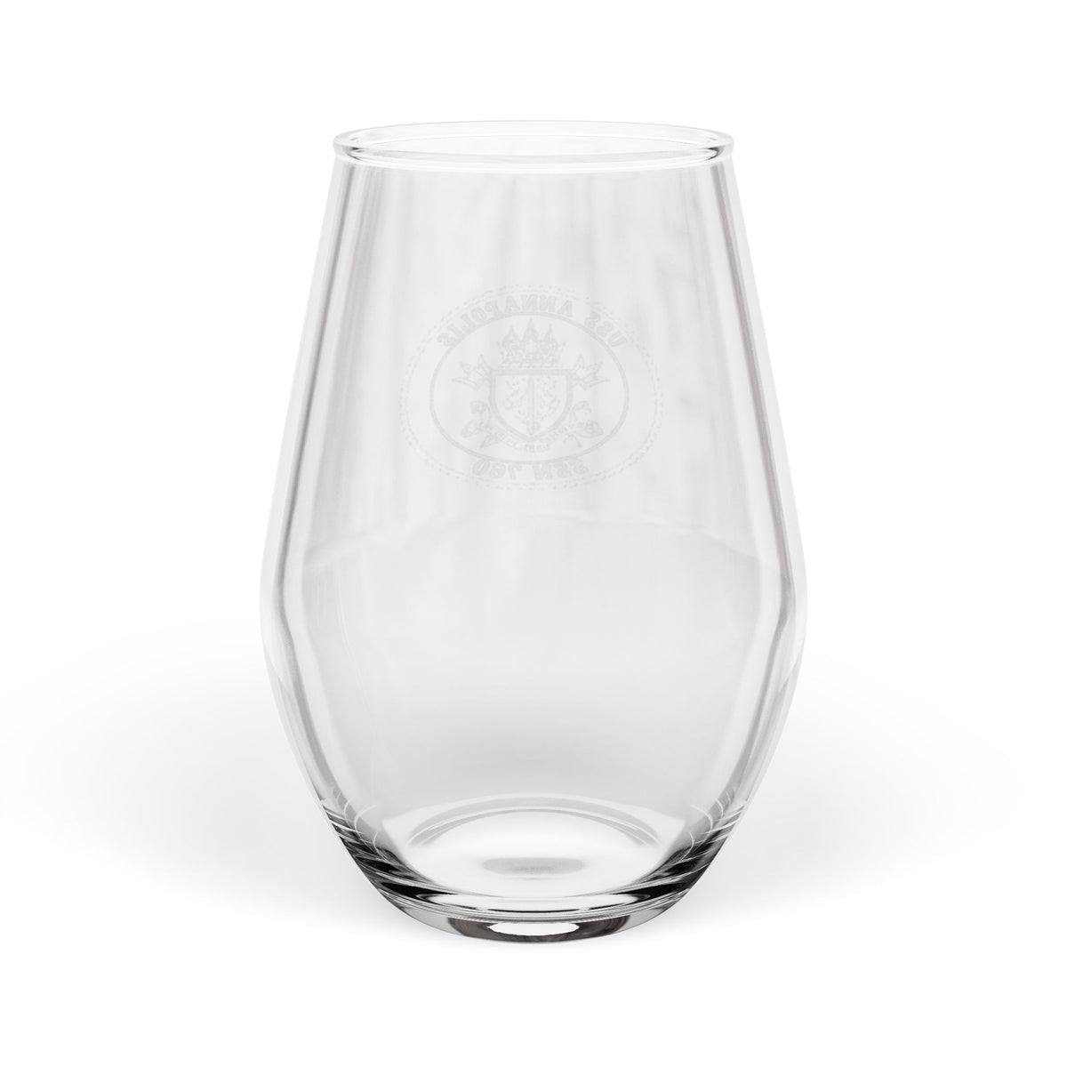 Engraved USS Annapolis Stemless Wine Glass – 11.5 oz