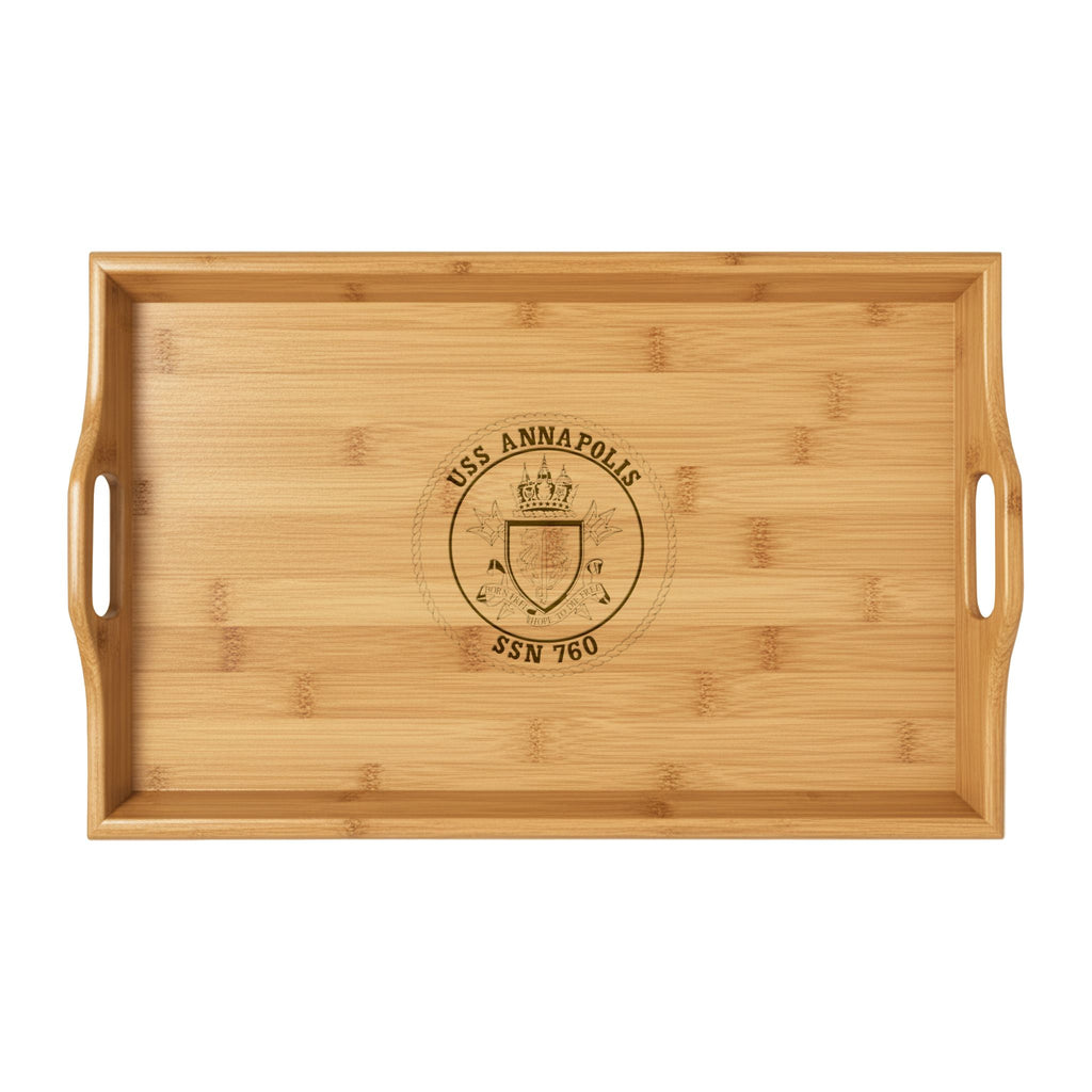 Engraved Bamboo Serving Tray — USS Annapolis SSN 760