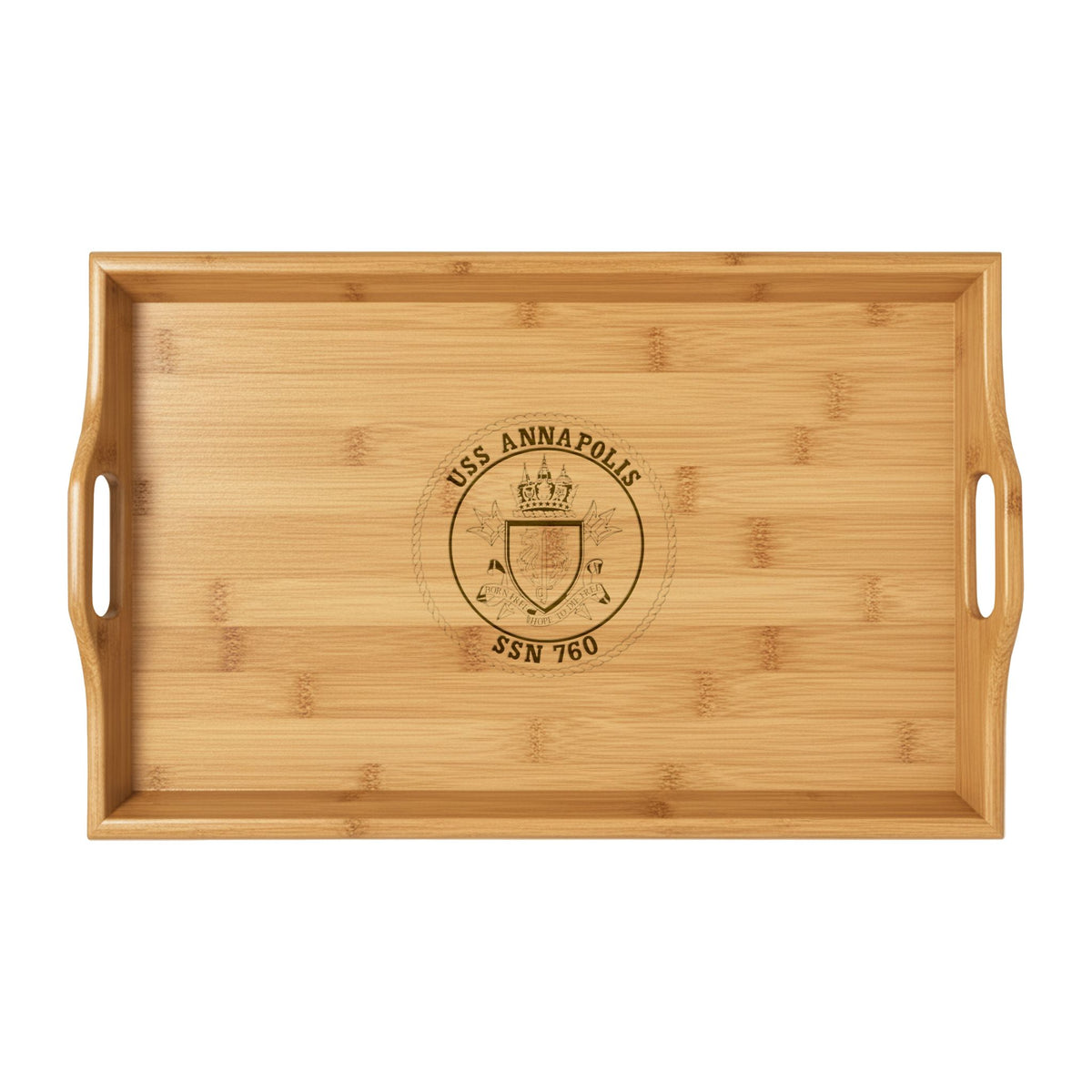 Engraved Bamboo Serving Tray — USS Annapolis SSN 760