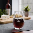 Engraved USS Annapolis Stemless Wine Glass – 11.5 oz