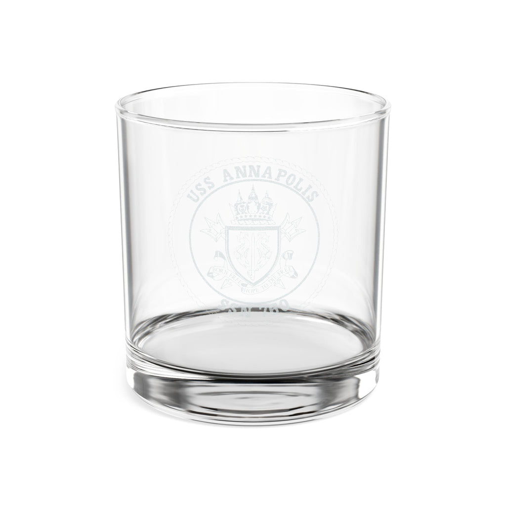 Engraved USS Annapolis Whiskey Glass 10.5oz