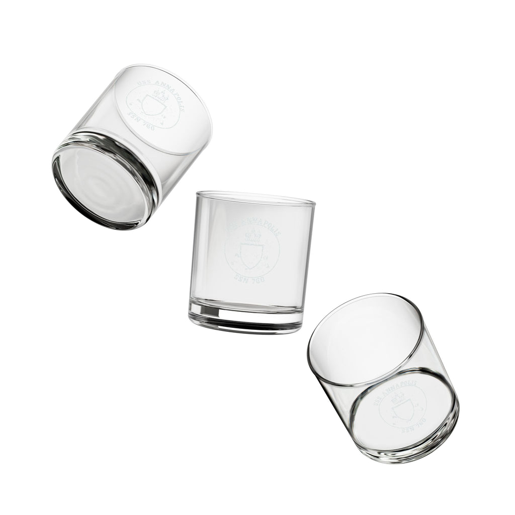 Engraved USS Annapolis Whiskey Glass 10.5oz