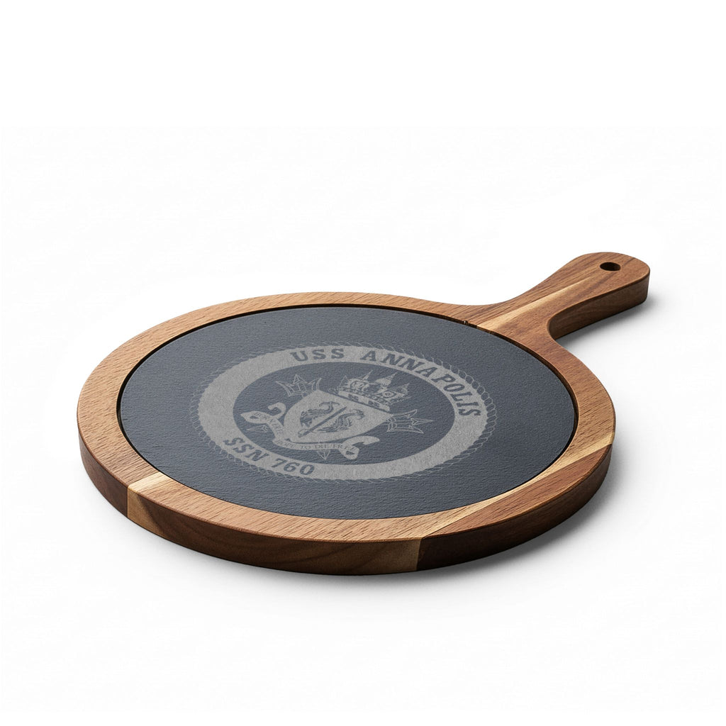 Engraved Acacia Charcuterie Board with Slate Insert & Cheese Tools