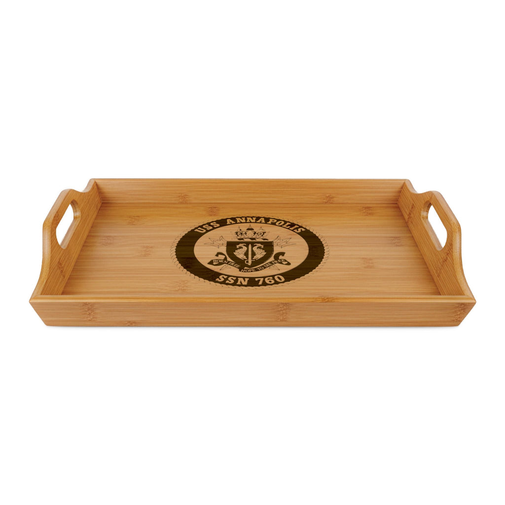 Engraved Bamboo Serving Tray — USS Annapolis SSN 760