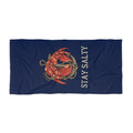 Stay Salty Crab Anchor Beach Towel