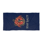 Stay Salty Crab Anchor Beach Towel