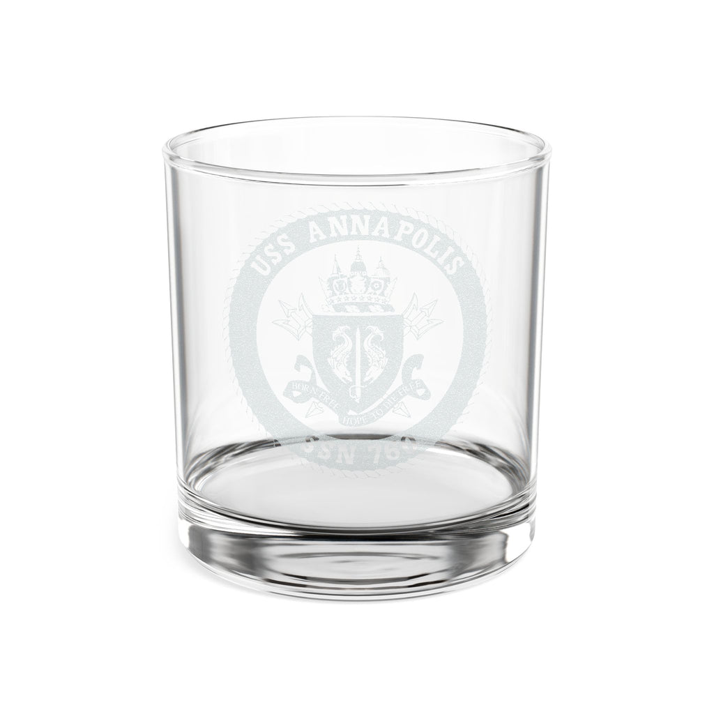 Engraved USS Annapolis Whiskey Glass 10.5oz