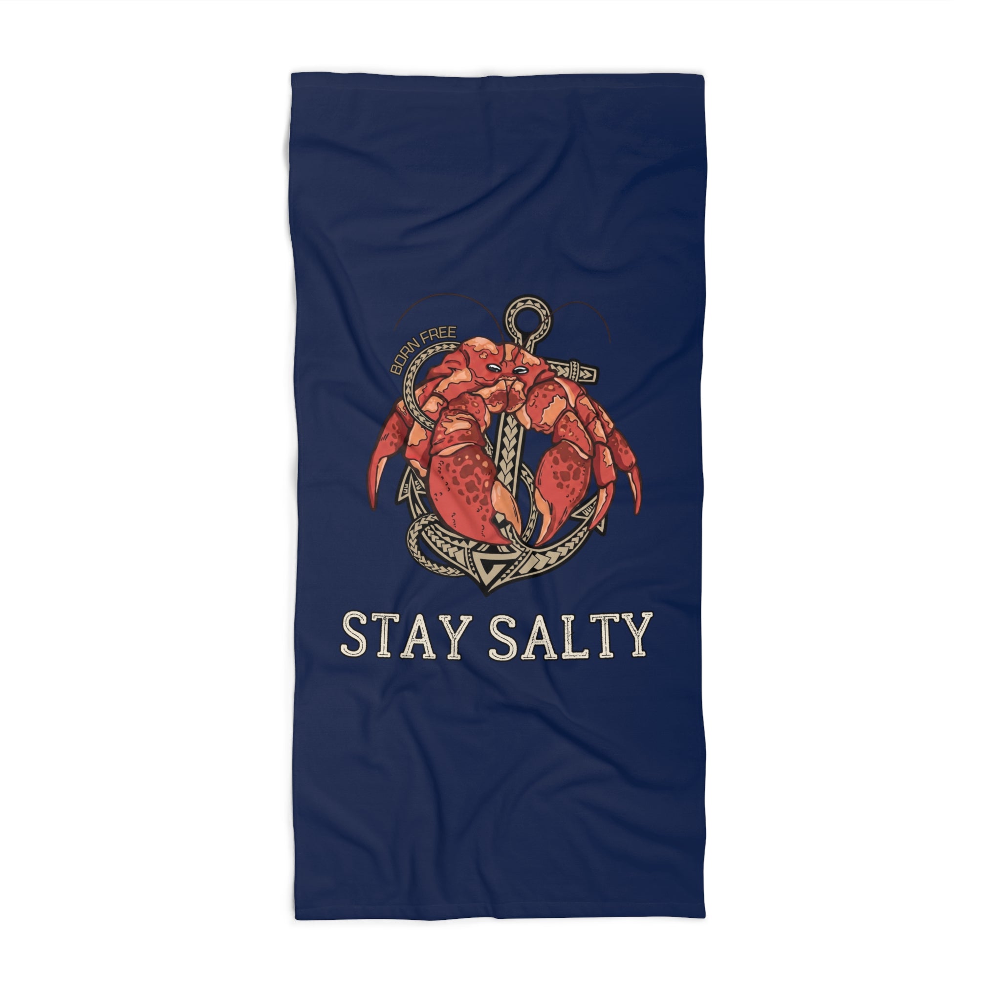 Stay Salty Crab Anchor Beach Towel