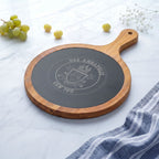 Engraved Acacia Charcuterie Board with Slate Insert & Cheese Tools