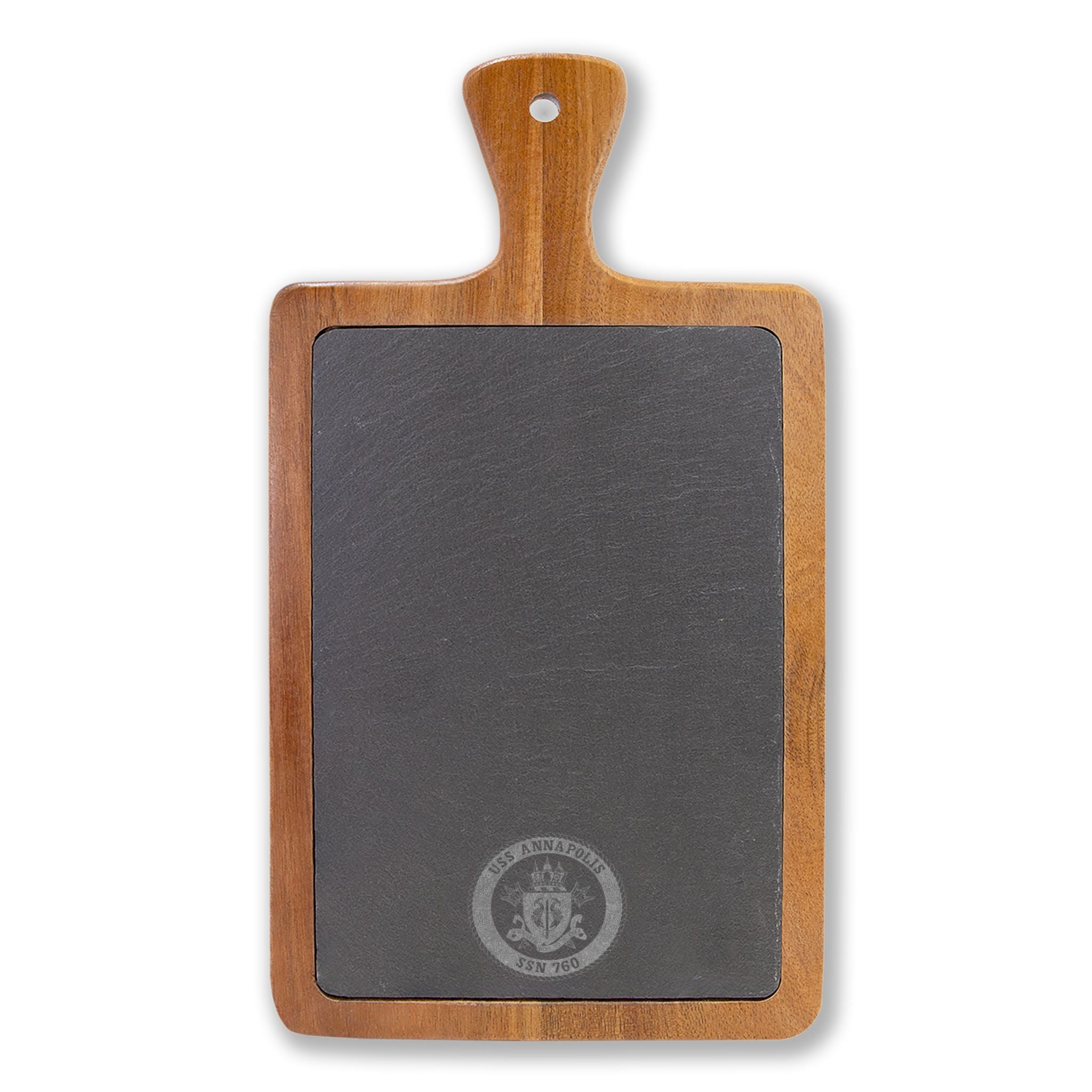 Engraved Acacia Charcuterie Board with Slate Insert & Cheese Tools