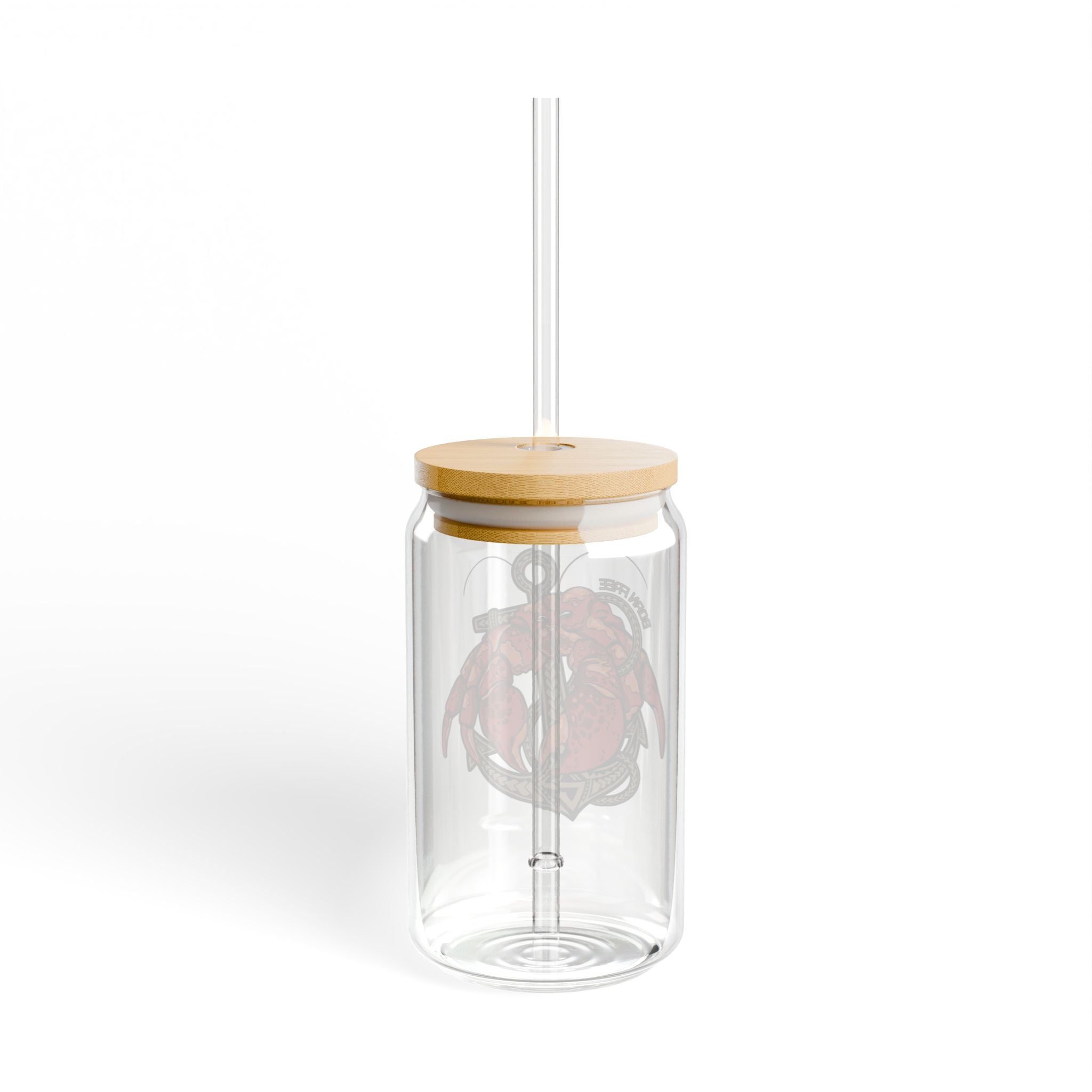 2026 Anchor 16oz Glass Drink Tumbler with Bamboo Lid & Straw