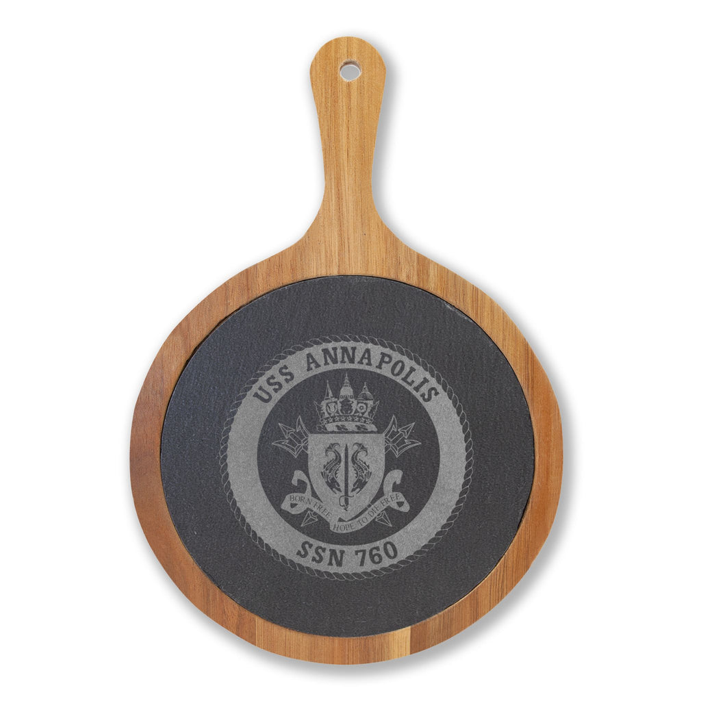 Engraved Acacia Charcuterie Board with Slate Insert & Cheese Tools