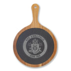 Engraved Acacia Charcuterie Board with Slate Insert & Cheese Tools