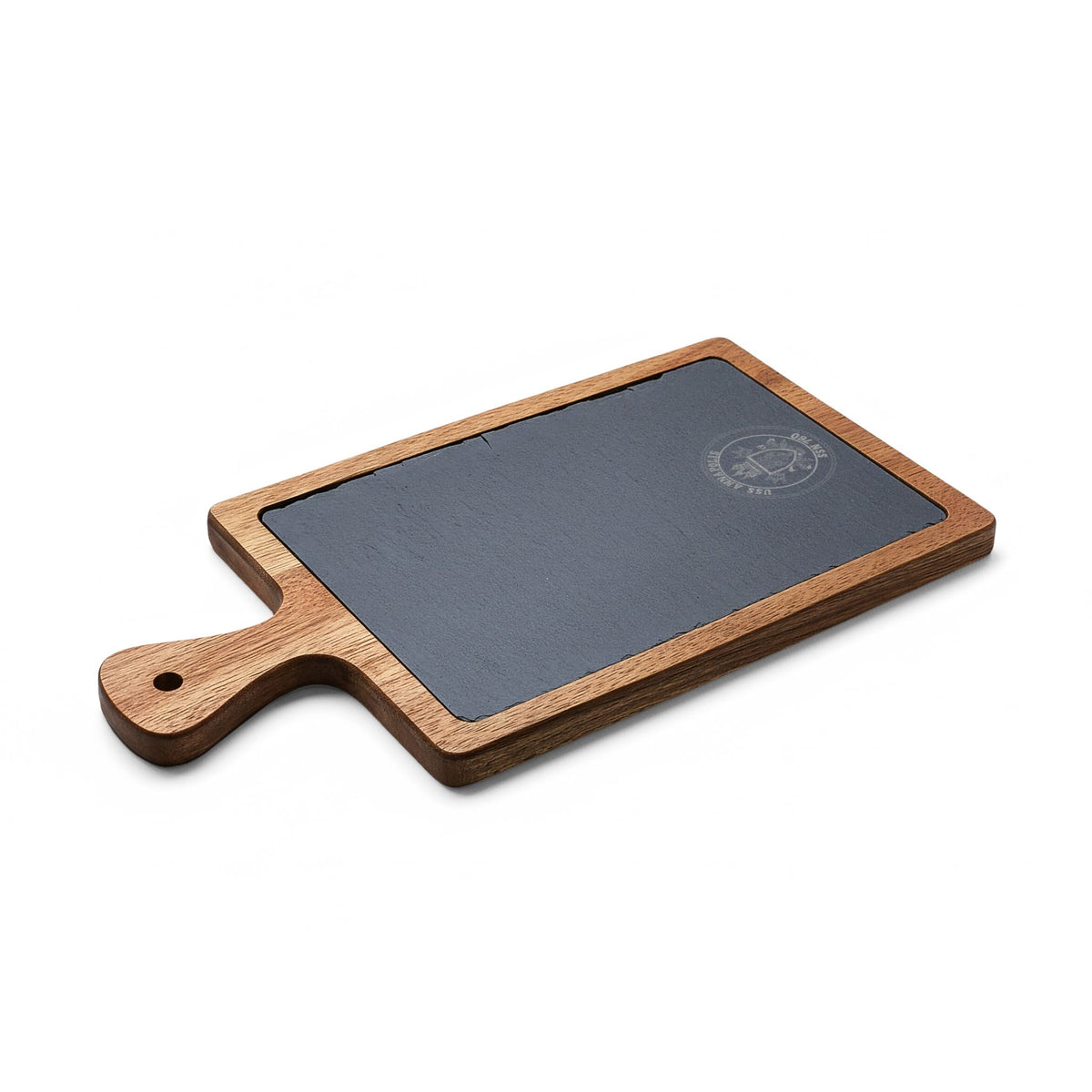 Engraved Acacia Charcuterie Board with Slate Insert & Cheese Tools
