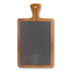Engraved Acacia Charcuterie Board with Slate Insert & Cheese Tools