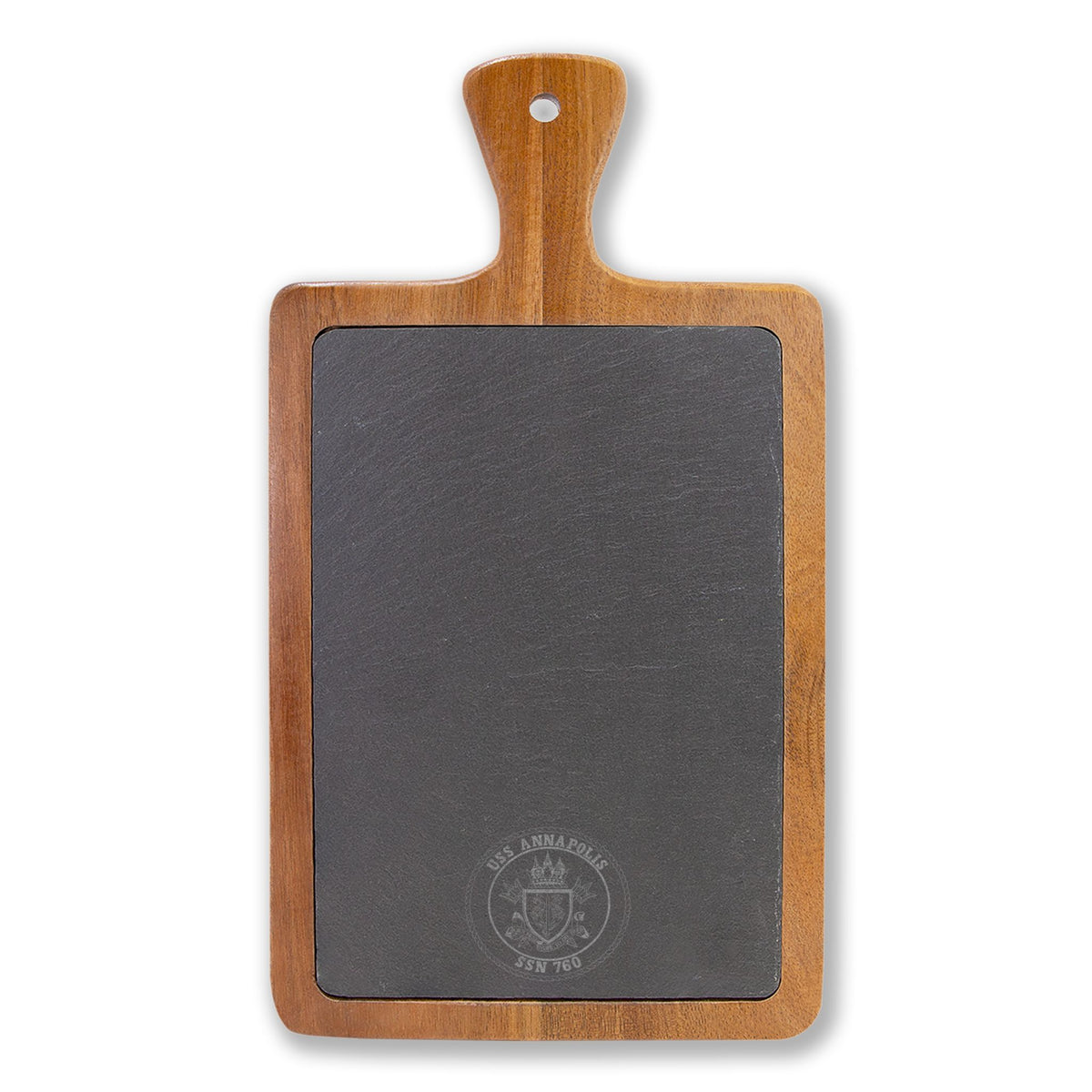 Engraved Acacia Charcuterie Board with Slate Insert & Cheese Tools