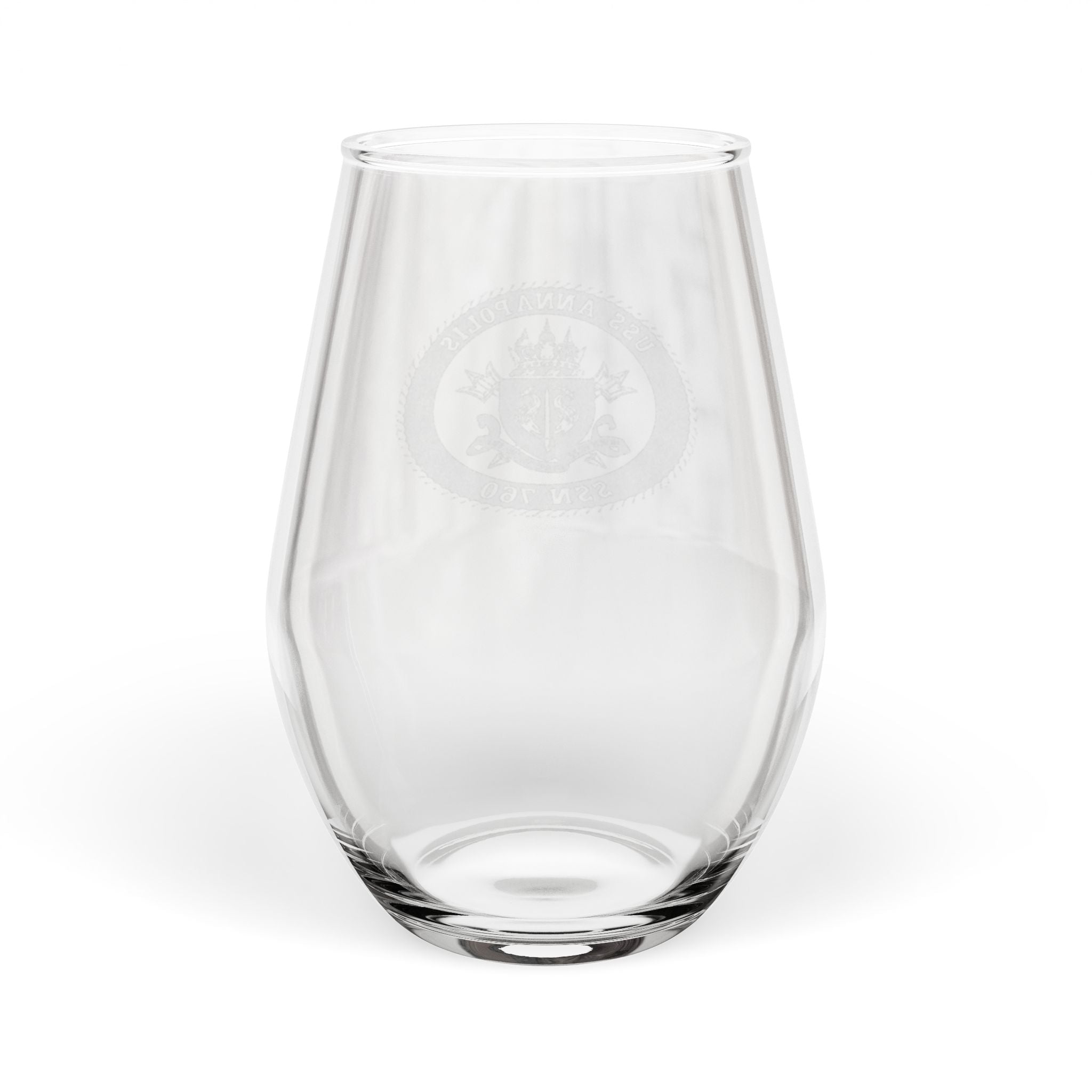 Engraved USS Annapolis Stemless Wine Glass – 11.5 oz