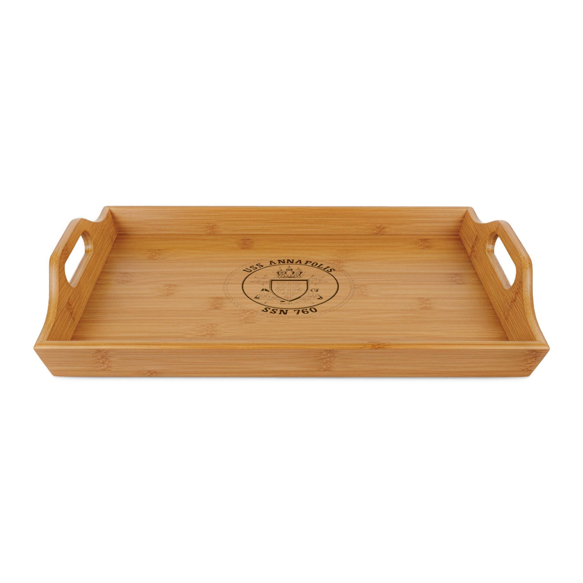 Engraved Bamboo Serving Tray — USS Annapolis SSN 760