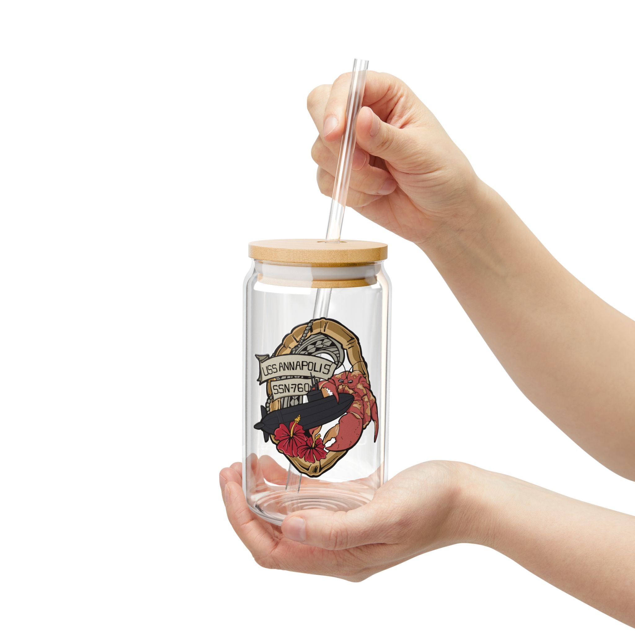 2026 Design Glass Can Tumbler with Straw (16 oz)