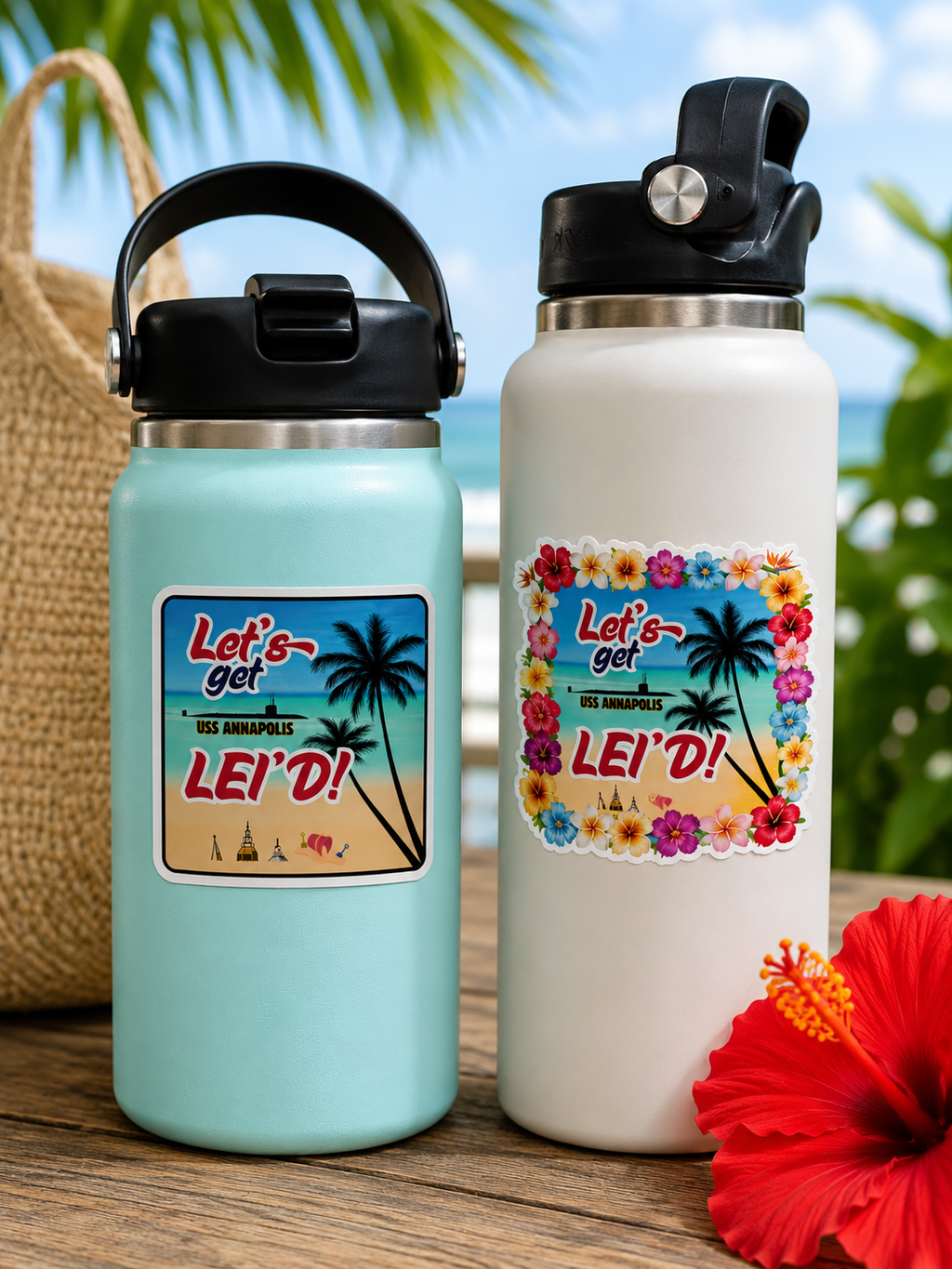 Let's Get Lei'd Sticker