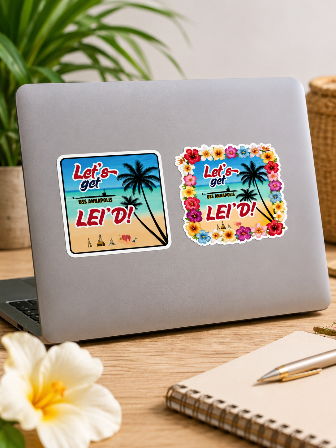 Let's Get Lei'd Sticker