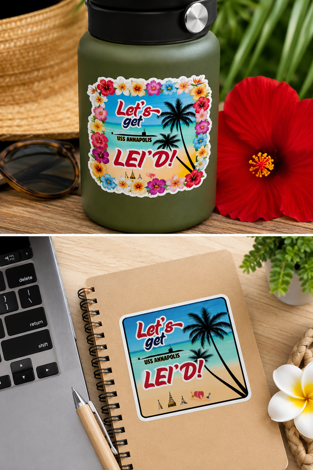 Let's Get Lei'd Sticker